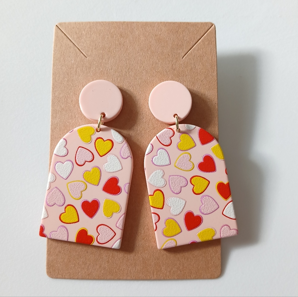 Fashion Jewelry Pink Heart Earrings
